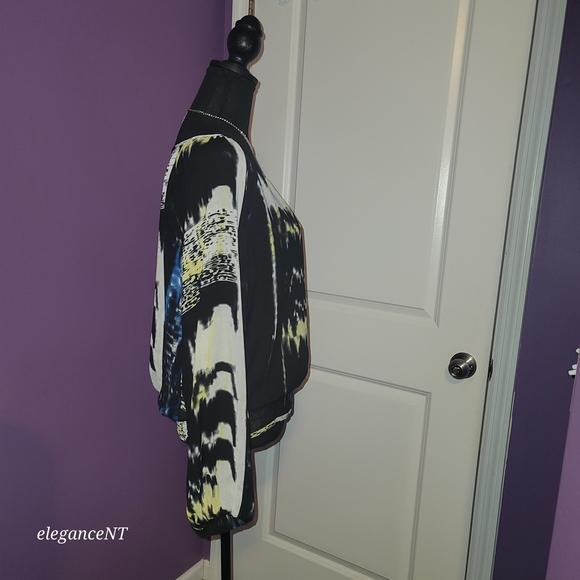 New York & Company Black White and Yellow Blouse Sz: XL - Picture 4 of 7